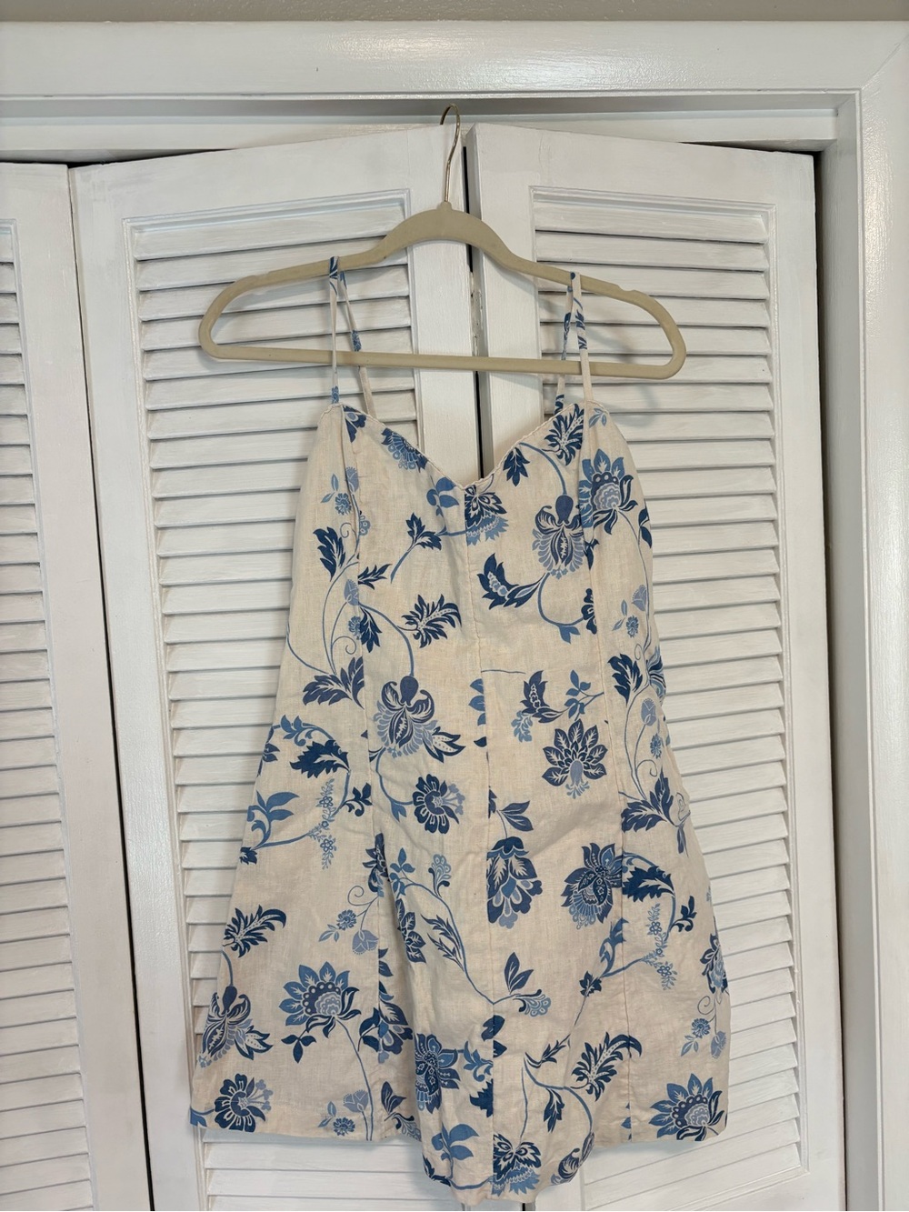 Abercrombie & Fitch Lace Trim Linen Blend Mini Dress TALL